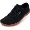 imageWHITIN Womens Wide Canvas Minimalist Barefoot Shoes  Zero Drop Sole  Casual SneakerW87  BlackGum