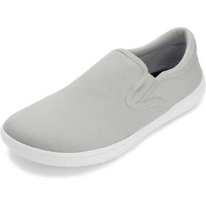 imageWHITIN Mens Wide Slip on Barefoot Shoes  Minimalist Sneakers  Zero DropW863 Grey White