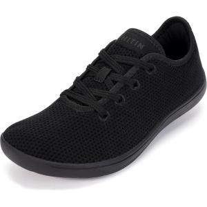 imageWHITIN Wide Toe Box Barefoot Sneakers for Men Fashion Casual Minimalist Minimus Zero Drop Sole Shoes Size 8 Width 8W Walking Workout All Black 41