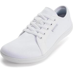 imageWHITIN Womens CanvasLeather Barefoot Shoes  Wide Width Minimalist Sneakers  Classic Fit Low TopW81v2  Canvas White