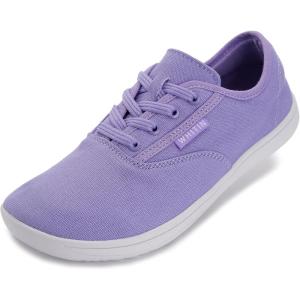 imageWHITIN Womens Wide Canvas Minimalist Barefoot Shoes  Zero Drop Sole  Casual SneakerW87  Purple