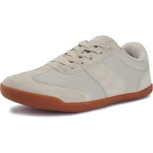 imageWHITIN Womens Wide Toe Box Barefoot Shoes  Suede Patchwork DesignBeige Gum