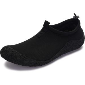 imageWHITIN Water Shoes for Women and Men with Reinforced Toe Cap  MultiPurpose Aqua SocksBlack