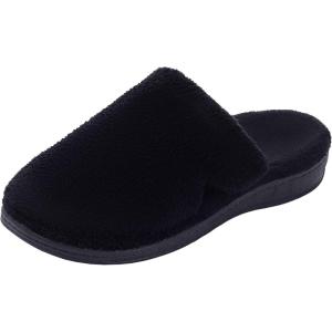 imageWHITIN Womens Orthotic Arch Support Mule Slipper Adjustable Spa House Shoes for Plantar Fasciitis Size 9 Indoor Bedroom Home Outdoor Winter Warm Flat Feet Ladies Slip On Clog Black