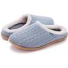 imageWHITIN Women Cozy Fuzzy Knitted Slipper Warm Slip On House Shoes Orthopedic Arch Support Size 85 Plantar Fasciitis Soft Winter Clog Blue 39