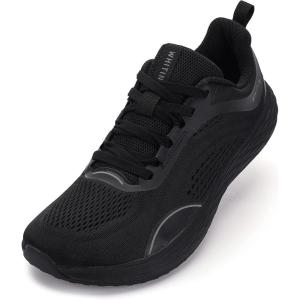 imageMens Wide Toe Box Zero Drop Road Running Shoes Tennis Athletic Size 85 Comfortable Lightweight Walking Logging Workout Gym Sports Width Outdoor Mesh Male Black 42