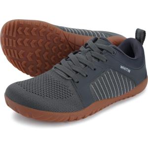 imageWHITIN Womens Wide Barefoot Trail Running Shoes  Minimalist Hiking Footwear  Zero Drop  Flexible TractionGrey Gum