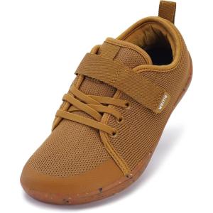 imageWHITIN LittleBig Kid Barefoot Shoes  BoysGirls Laceup Minimalist Sneakers  Wide Toe Box  Natural Flexible FitW8k6  Brown Multi