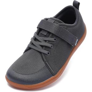 imageWHITIN LittleBig Kid Barefoot Shoes  BoysGirls Laceup Minimalist Sneakers  Wide Toe Box  Natural Flexible FitW8k6  Grey Gum