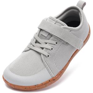 imageWHITIN LittleBig Kid Barefoot Shoes  BoysGirls Laceup Minimalist Sneakers  Wide Toe Box  Natural Flexible FitW8k6  Light Grey Multi