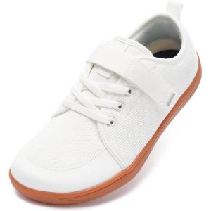 imageWHITIN LittleBig Kid Barefoot Shoes  BoysGirls Laceup Minimalist Sneakers  Wide Toe Box  Natural Flexible FitW8k6  White Gum
