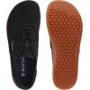 imageWHITIN Mens Wide Canvas Barefoot Sneakers  Zero Drop Sole  Minimalist FootwearW872  Black Gum Knit Upper