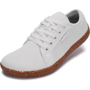 imageWHITIN Mens Wide Minimalist Barefoot Sneakers  Zero Drop Sole  Optimal RelaxationW81 White Gum