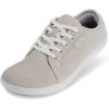 imageWHITIN Womens Genuine Leather Wide Barefoot Shoes  Footloose Minimalist Style  Zero Drop ampamp FlatW81v5  Beige White