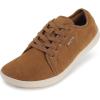 imageWHITIN Womens Genuine Leather Wide Barefoot Shoes  Footloose Minimalist Style  Zero Drop ampamp FlatW81v5  Brown Beige