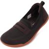 imageWHITIN Womens Round Toe Slip On Penny Loafers  Wide Width Barefoot Flats with Breathable KnitTaupe