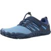 imageWHITIN Mens Trail Running Shoes Minimalist Barefoot Wide Width Toe Box Gym Workout Fitness Low Zero Drop Comfy Lite Tennis FiveFingers Blue Size 10