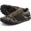 imageWHITIN Mens Wide Toe Box Barefoot ampamp Minimalist Shoe  Zero Drop SoleCamo Green