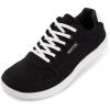 imageWHITIN Wide Toe Box Barefoot Sneakers for Women  Lightweight Canvas Minimalist ShoesBlack White