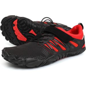 imageWHITIN Mens Minimalist Trail Runner  Wide Toe Box  Barefoot InspiredBlackRed