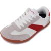 imageWHITIN Wide Barefoot Sneakers for Women  Brogue Toe Cap Style  SuedeKnit HybridGrey Gum