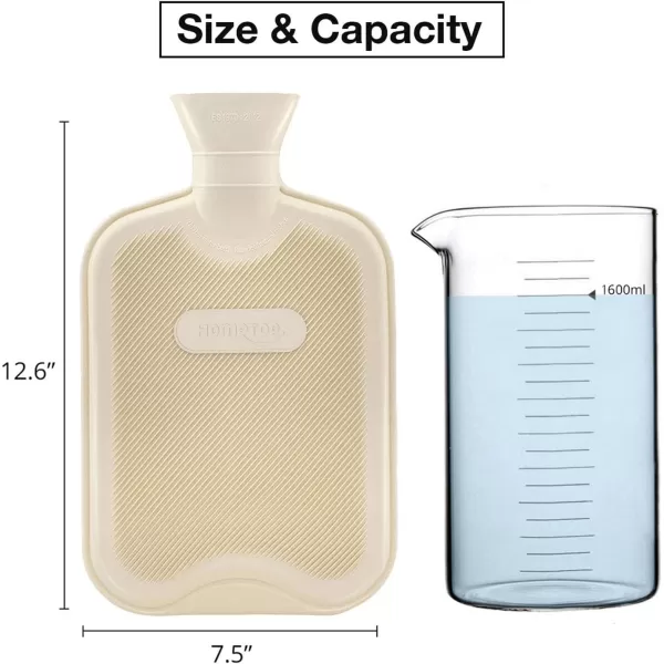 2 Liter Premium Classic Rubber Hot Water Bottle w/Cute Knit Cover 