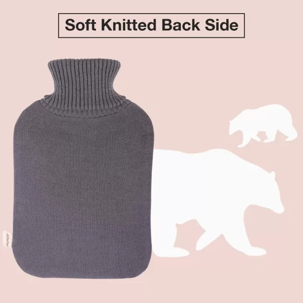 HomeTop Large 2 Liter Soft Knit Elegant Polar Bear Hot Water Bottle Cover - ONLY Cover 