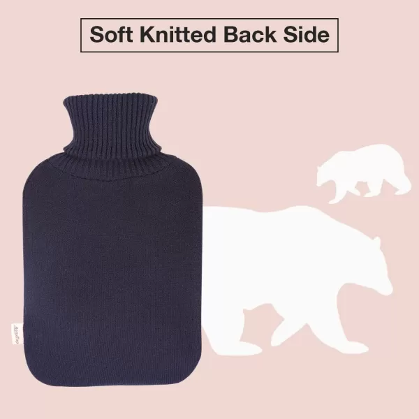 HomeTop Large 2 Liter Soft Knit Elegant Polar Bear Hot Water Bottle Cover - ONLY Cover 
