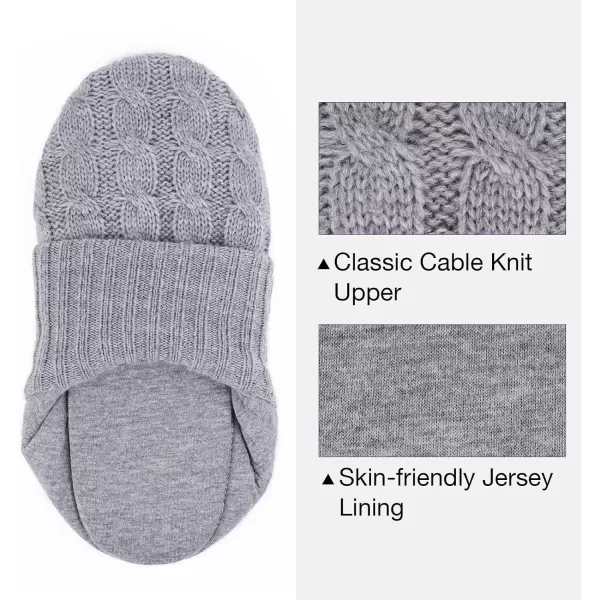 HomeTop Men's Women's Comfy Cable Knit Slipper Socks with Anti-Skid Silicone Gripper