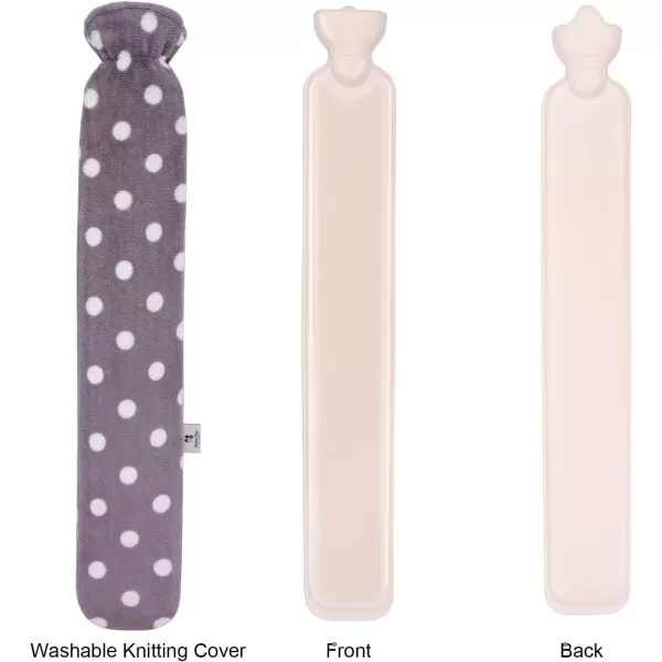HomeTop Premium 2.25 Liters Rubber Hot Water Bottle w/Soft Bling Threads Knit Cover 