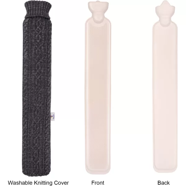 HomeTop Premium 2.25 Liters Rubber Hot Water Bottle w/Soft Bling Threads Knit Cover 