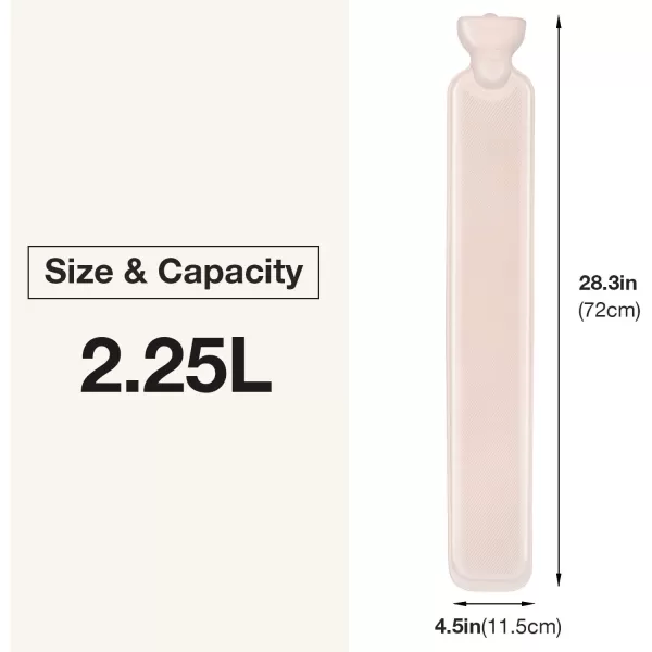 HomeTop Premium 2.25 Liters Rubber Hot Water Bottle w/Soft Bling Threads Knit Cover 
