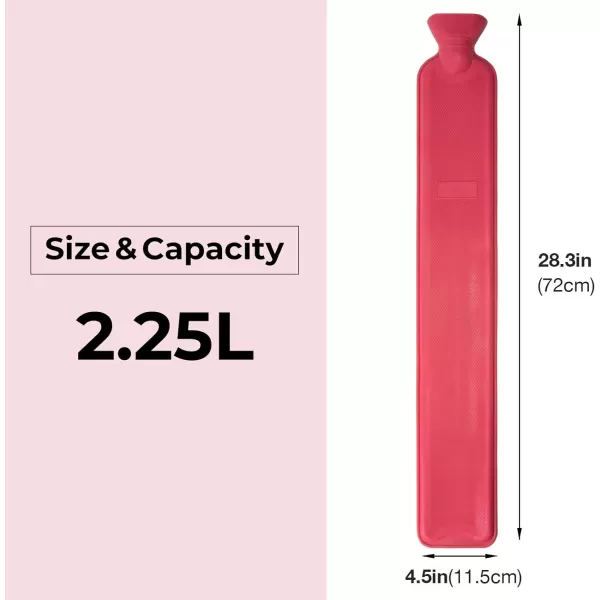 HomeTop Premium 2.25 Liters Rubber Hot Water Bottle w/Soft Bling Threads Knit Cover 
