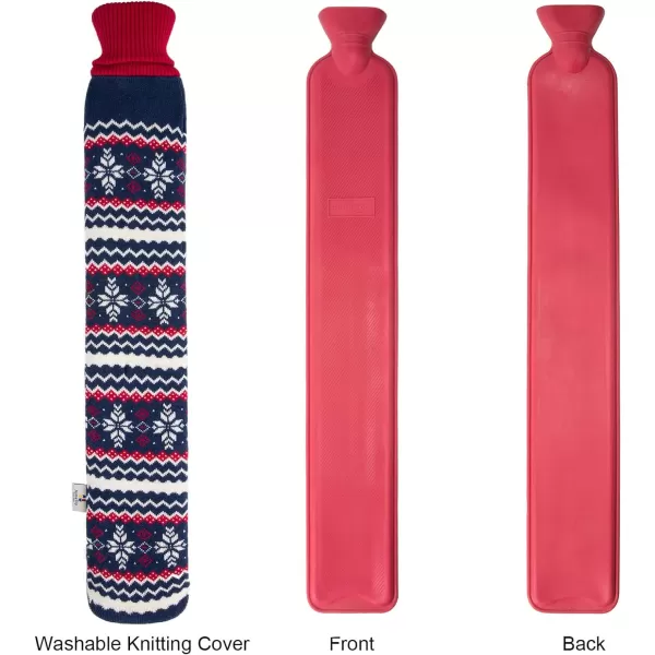 HomeTop Premium 2.25 Liters Rubber Hot Water Bottle w/Soft Gray Polka Dot Fleece Cover 