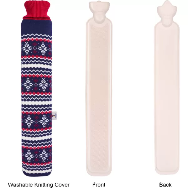 HomeTop Premium 2.25 Liters Rubber Hot Water Bottle w/Soft Gray Polka Dot Fleece Cover 