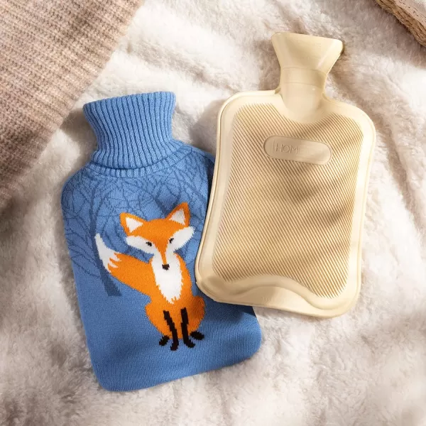 HomeTop Premium Classic Rubber Hot Water Bottle with Cute Knit Cover 