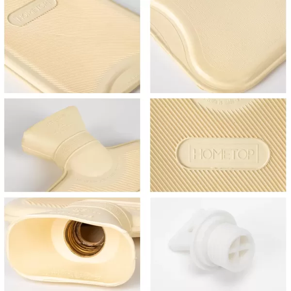 HomeTop Premium Classic Rubber Hot Water Bottle with Cute Knit Cover 