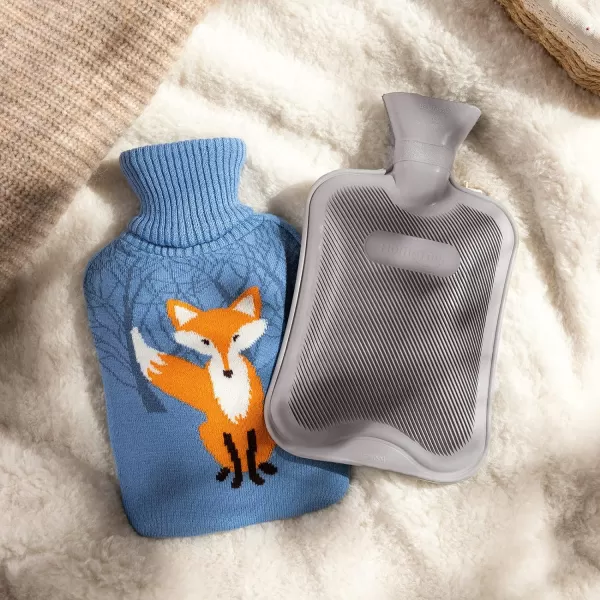 HomeTop Premium Classic Rubber Hot Water Bottle with Cute Knit Cover 
