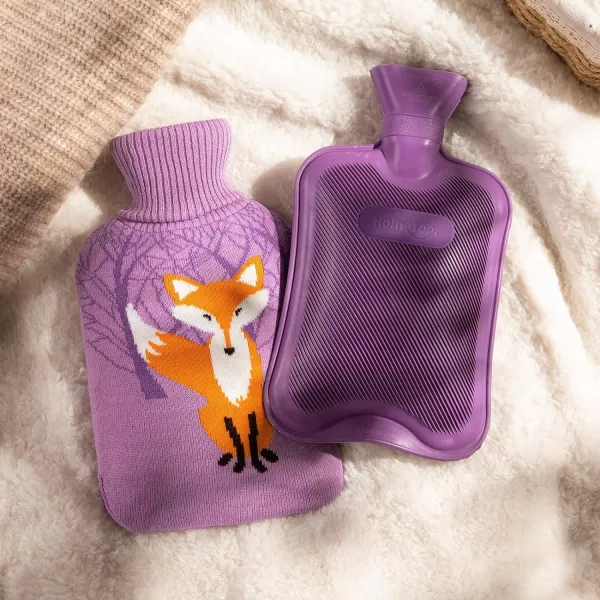 HomeTop Premium Classic Rubber Hot Water Bottle with Cute Knit Cover 