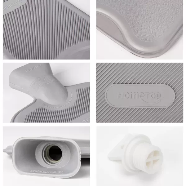 HomeTop Premium Classic Rubber Hot Water Bottle with Cute Knit Cover 