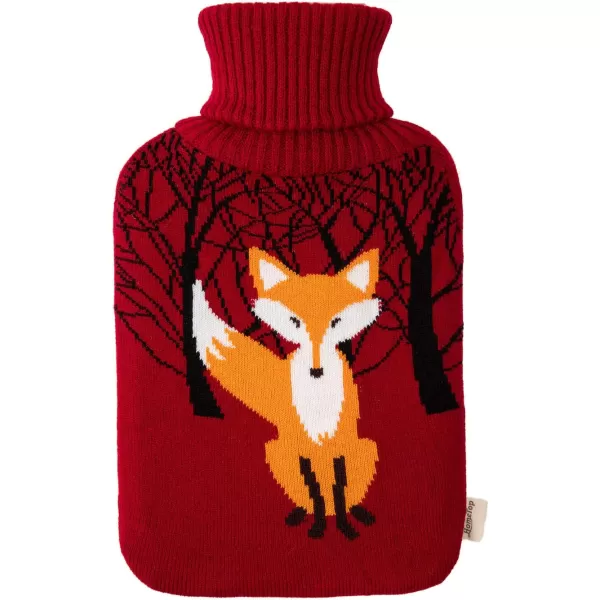 HomeTop Premium Classic Rubber Hot Water Bottle with Cute Knit Cover 