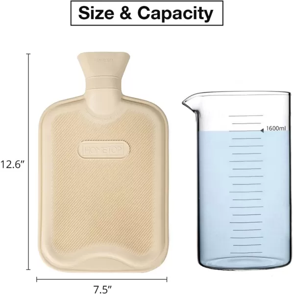 HomeTop Premium Classic Rubber Hot Water Bottle with Cute Knit Cover 