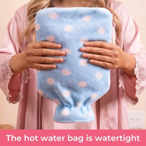 HomeTop Premium Classic Rubber Hot or Cold Water Bottle with Soft Fleece Cover 