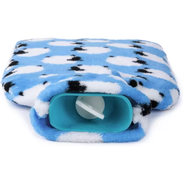 HomeTop Premium Classic Rubber Hot or Cold Water Bottle with Soft Fleece Cover 