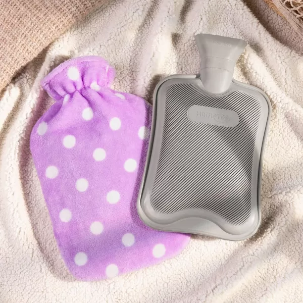HomeTop Premium Classic Rubber Hot or Cold Water Bottle with Soft Fleece Cover 