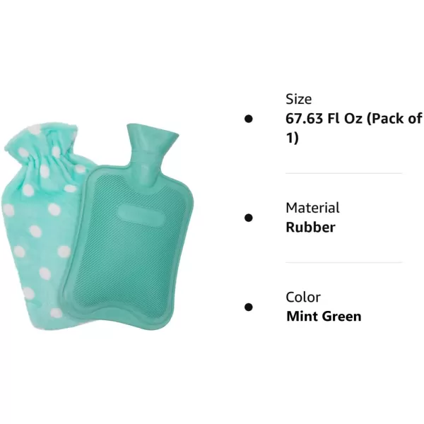 HomeTop Premium Classic Rubber Hot or Cold Water Bottle with Soft Fleece Cover 