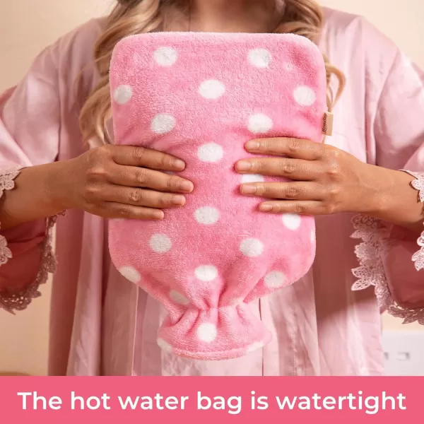 HomeTop Premium Classic Rubber Hot or Cold Water Bottle with Soft Fleece Cover 