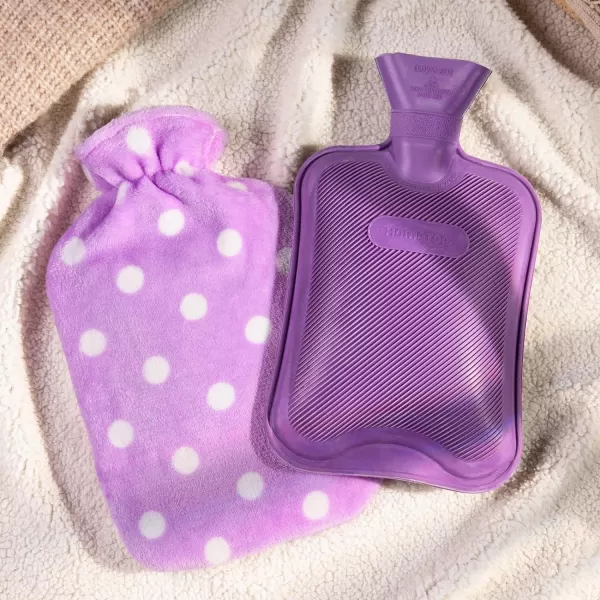 HomeTop Premium Classic Rubber Hot or Cold Water Bottle with Soft Fleece Cover 