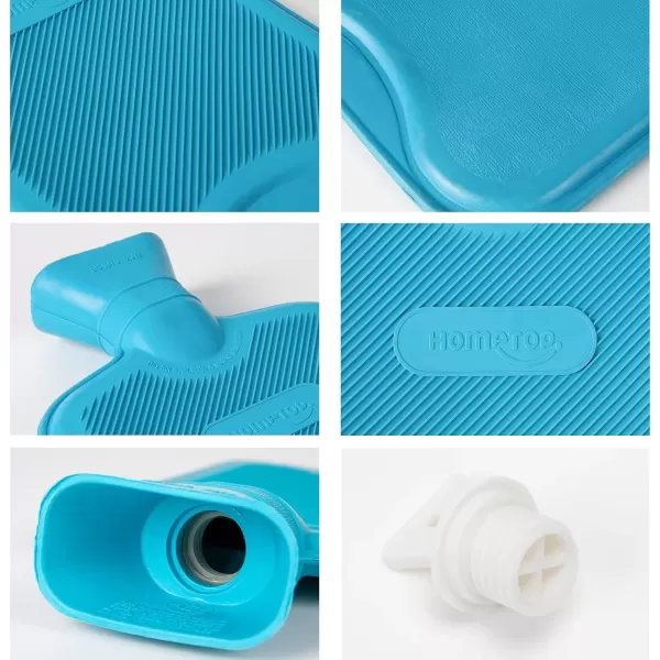 HomeTop Premium Classic Rubber Hot or Cold Water Bottle with Soft Fleece Cover 