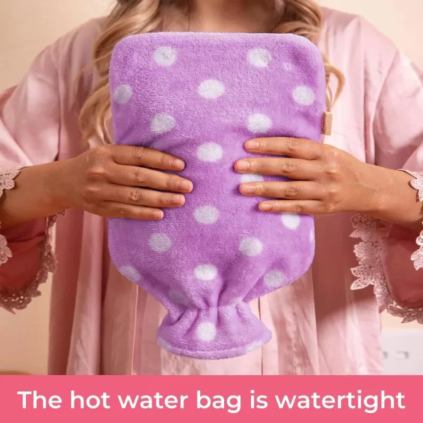 HomeTop Premium Classic Rubber Hot or Cold Water Bottle with Soft Fleece Cover 